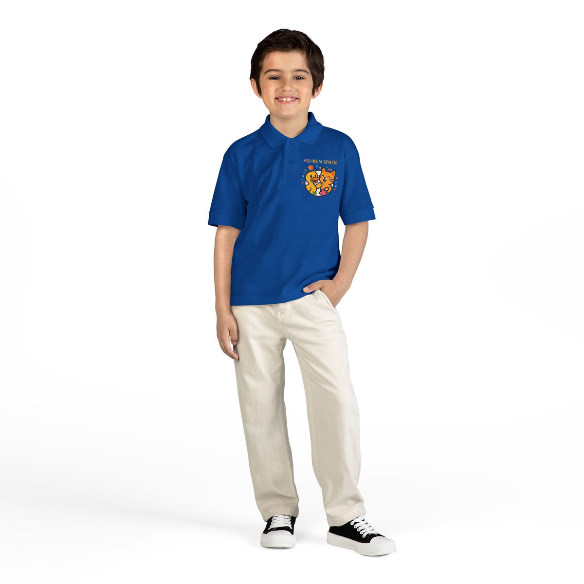 Kids Polo Shirt — Happy Cat & Duck Kids Polo Shirt