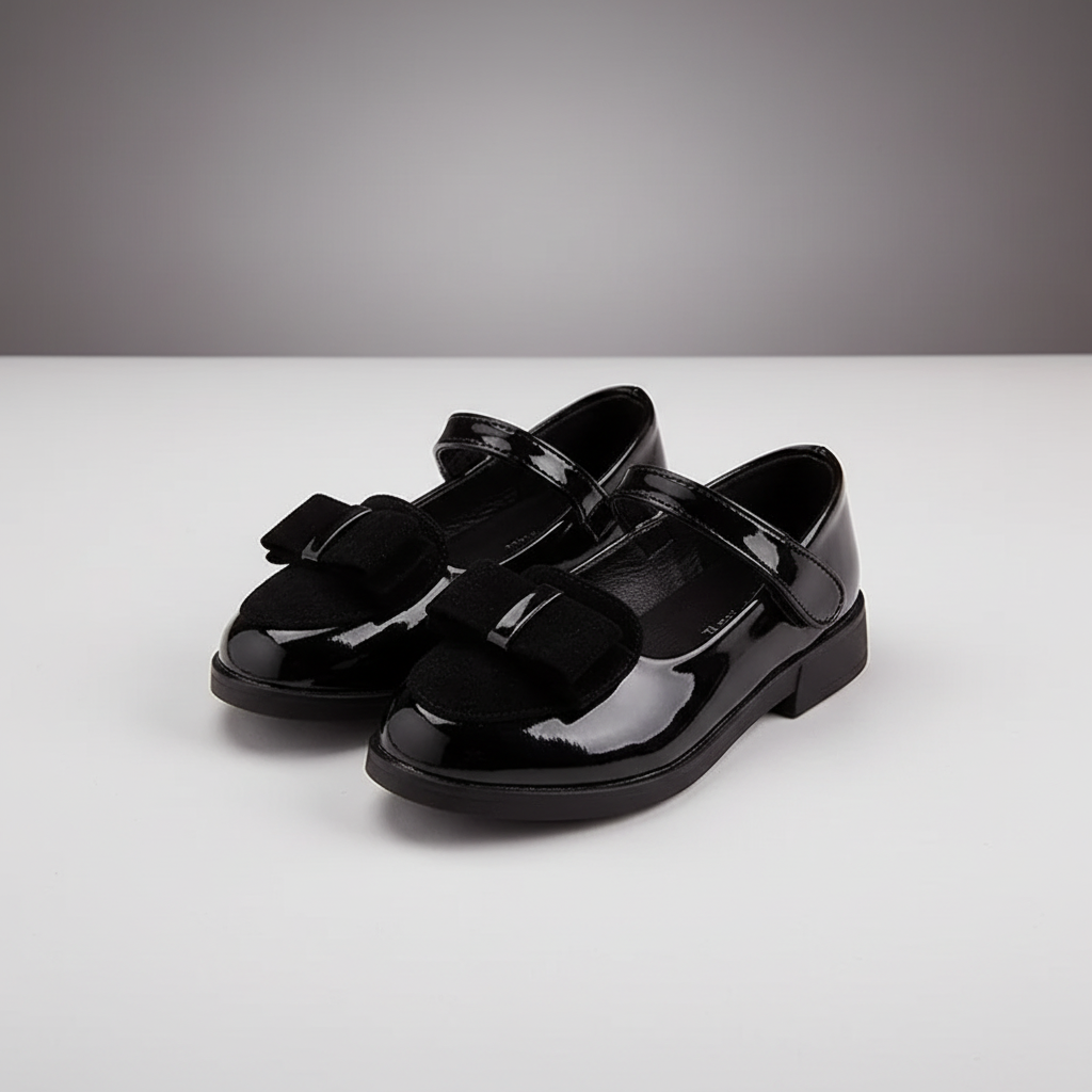 Girls Glossy Leather Princess Shoes
