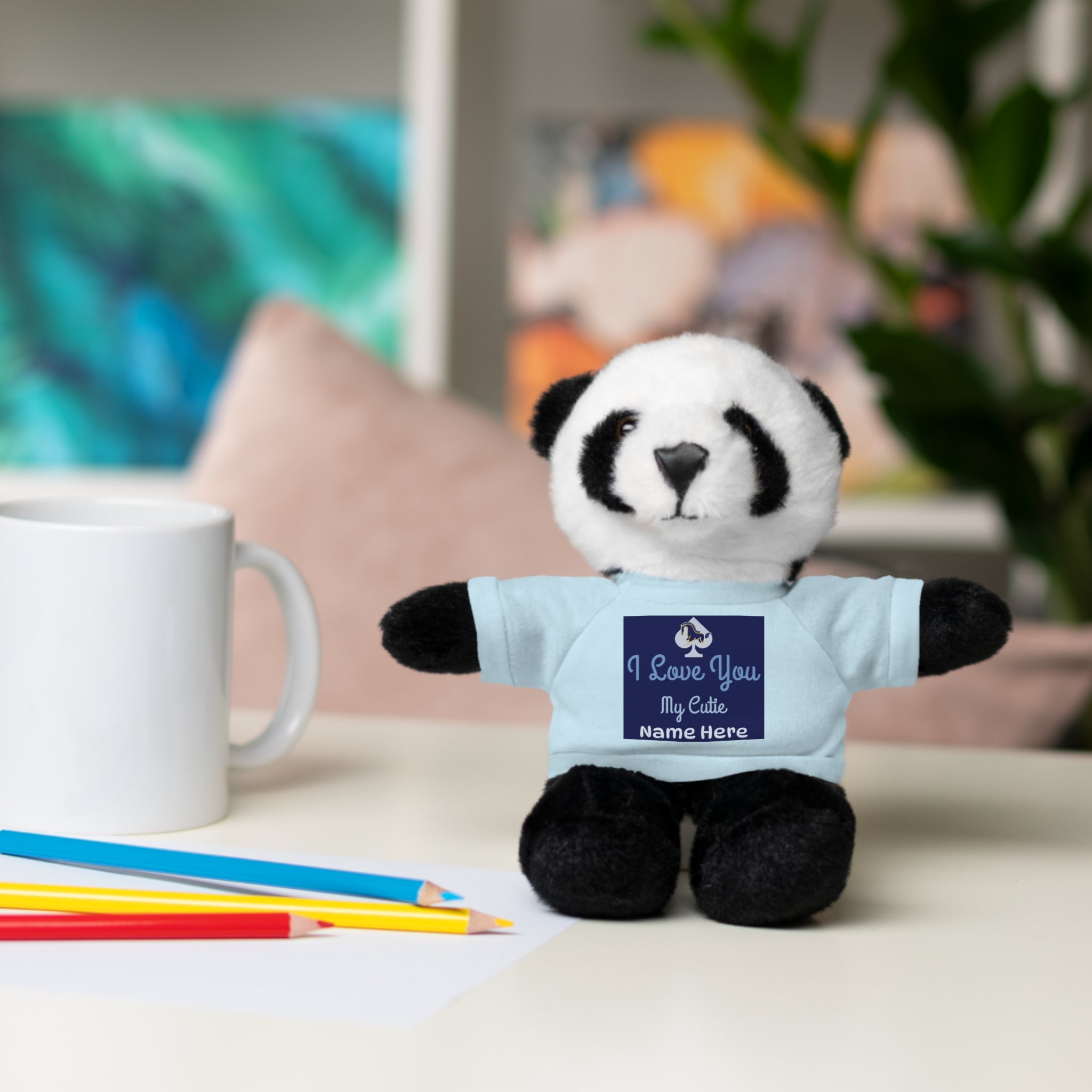 Personalized Teddy Bear with "I Love You" Tee