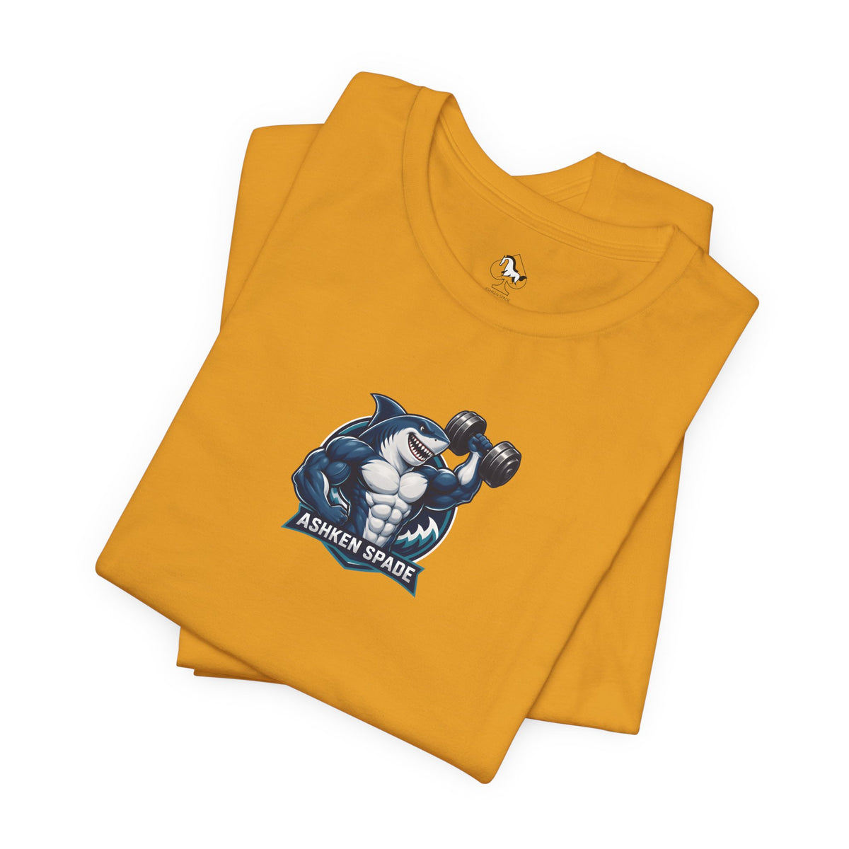 Ashken Spade Shark Weightlifter Personalized Graphic Tee