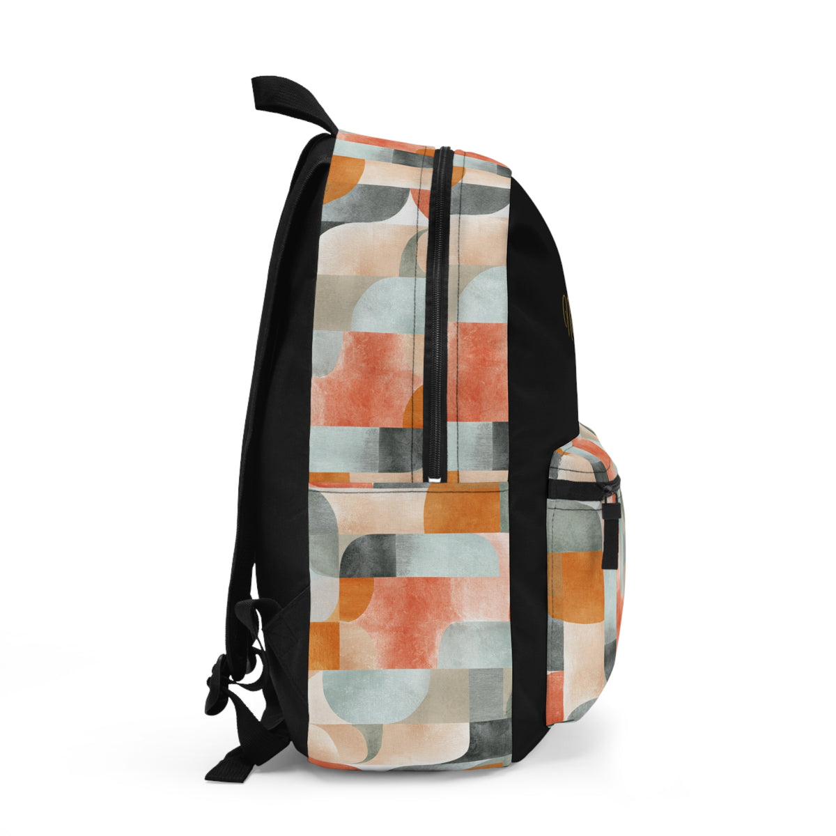 Personalized Black Retro Abstract Design Backpack