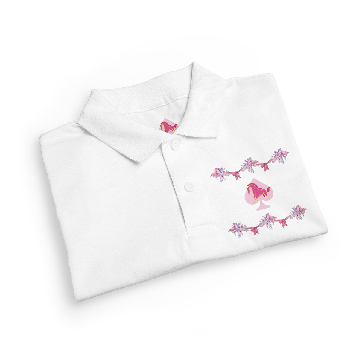 Pink FloraL Youth Polo