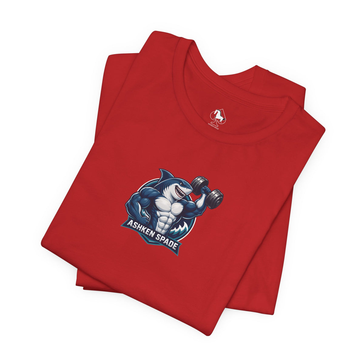 Ashken Spade Shark Weightlifter Personalized Graphic Tee