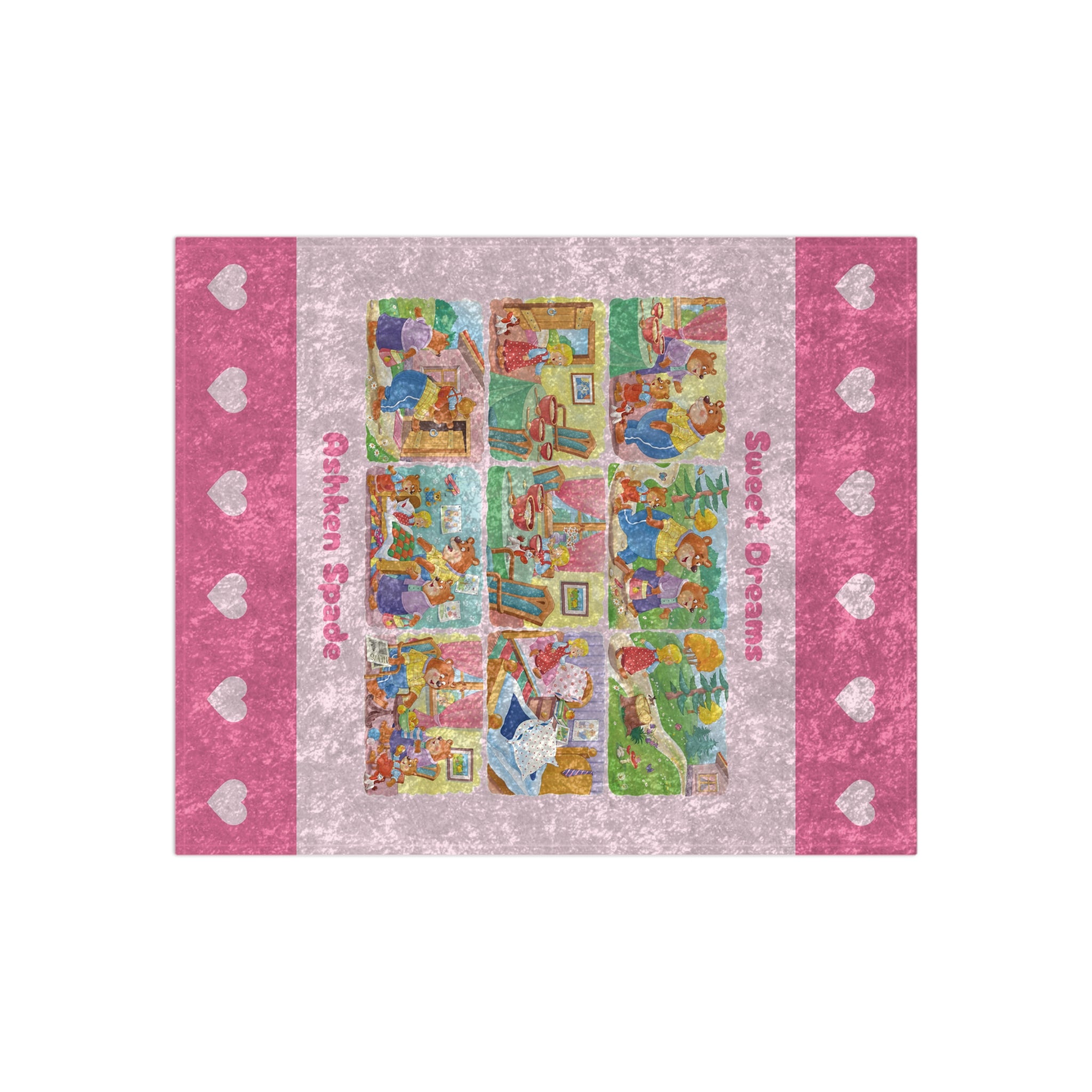 Bears Story Crushed Velvet Blanket