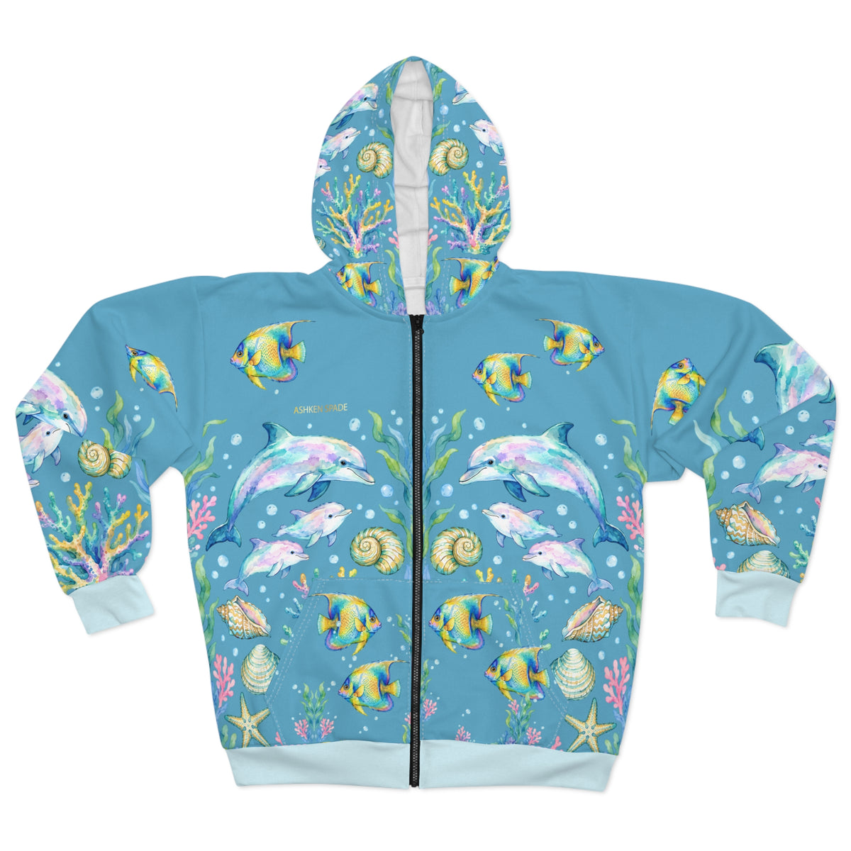 Underwater Dolphin Reef Zip Hoodie