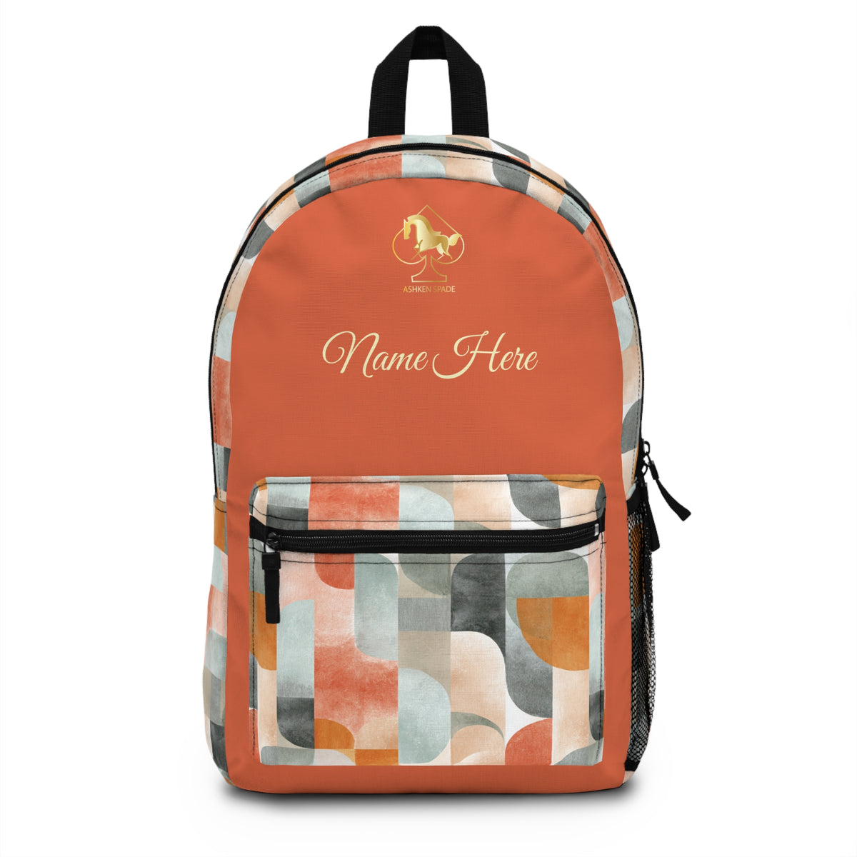 Personalized Orange Retro Abstract Design Backpack
