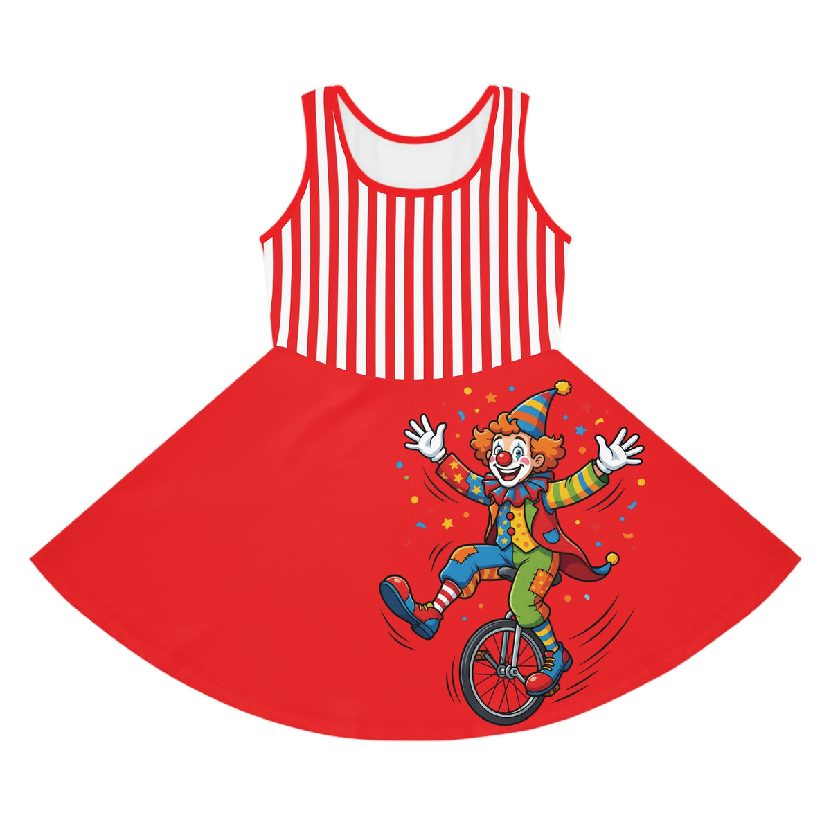 Girls’ Clown Circus Sleeveless Sundress