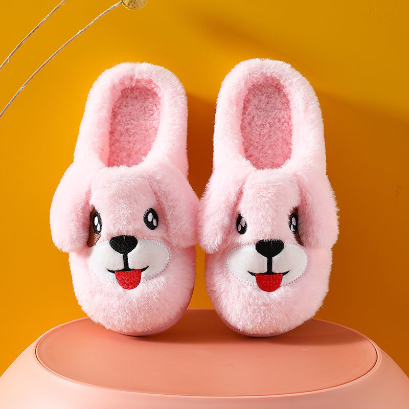 Winter Cartoon Thick Warm Boy And Girl Slippers