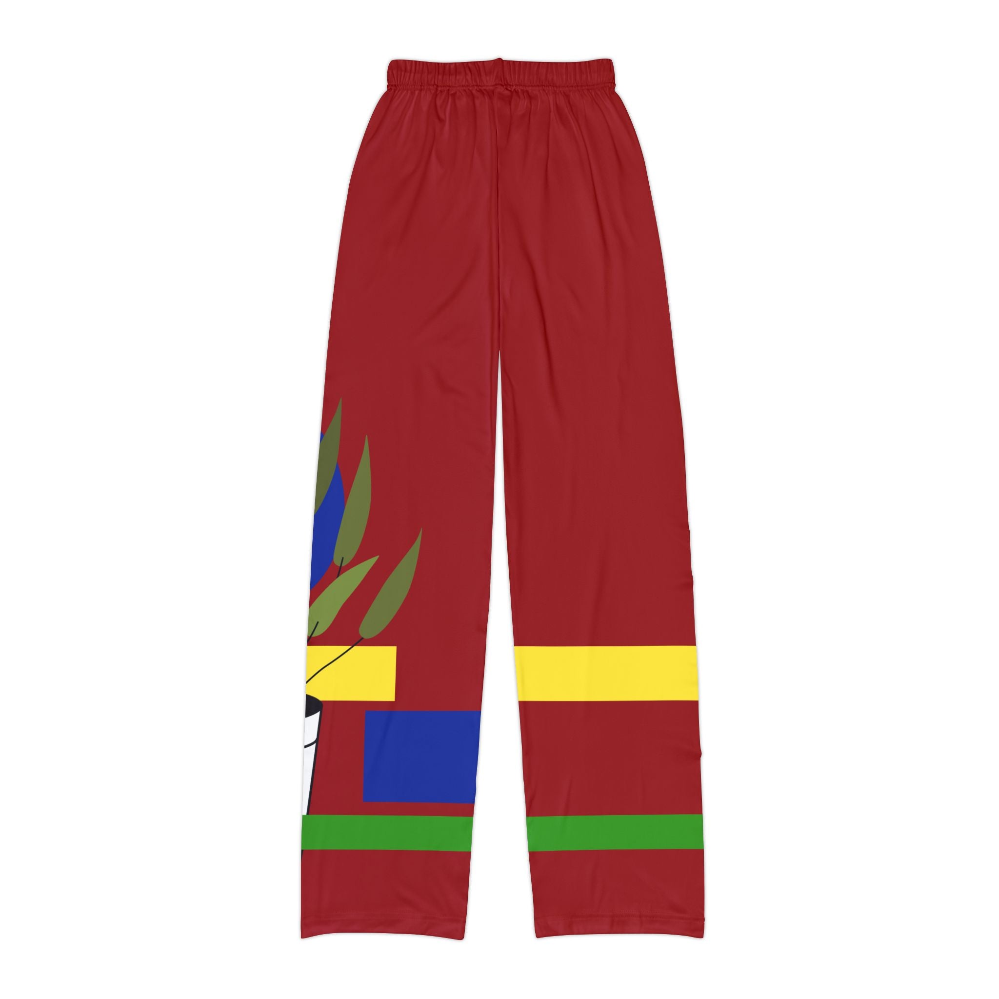 Red Cozy Cat & Plant Kids Lounge Pants