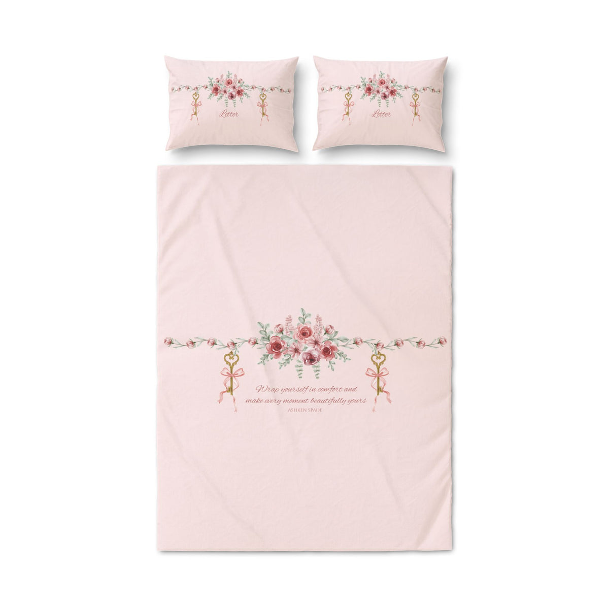 Personalized Floral Pink Quilt Cover Set