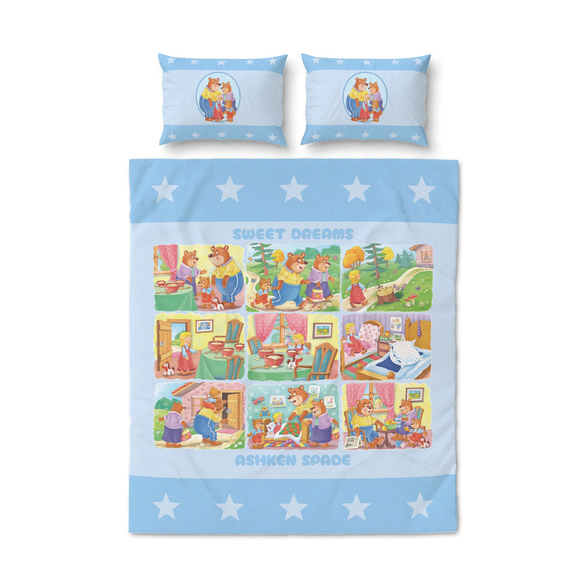 Blue "Sweet Dreams" 3-Piece Bedding