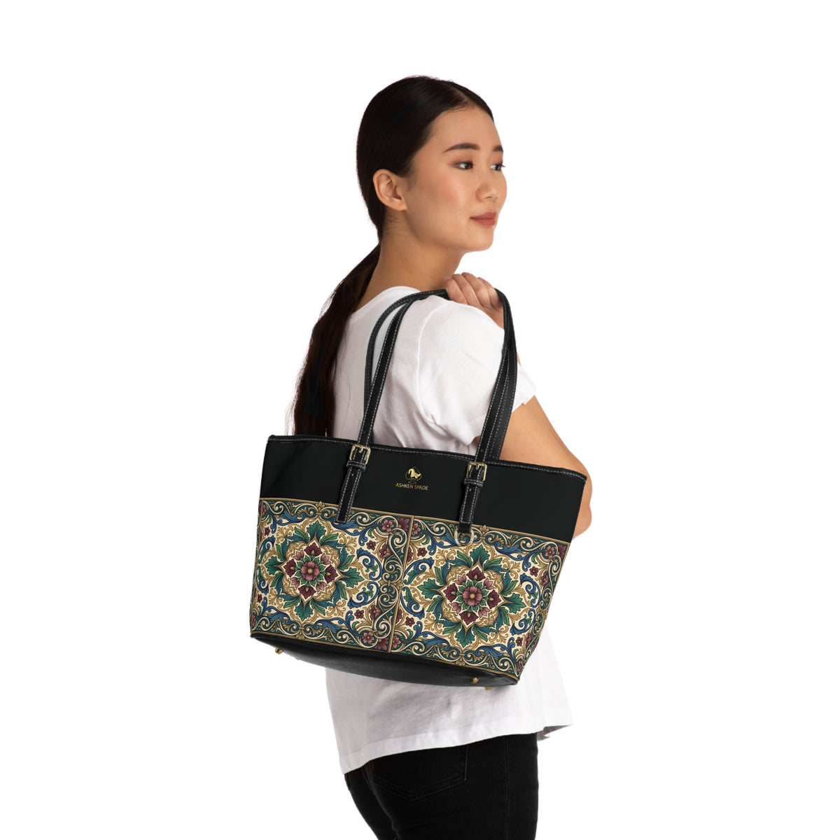 Floral Tile Tote