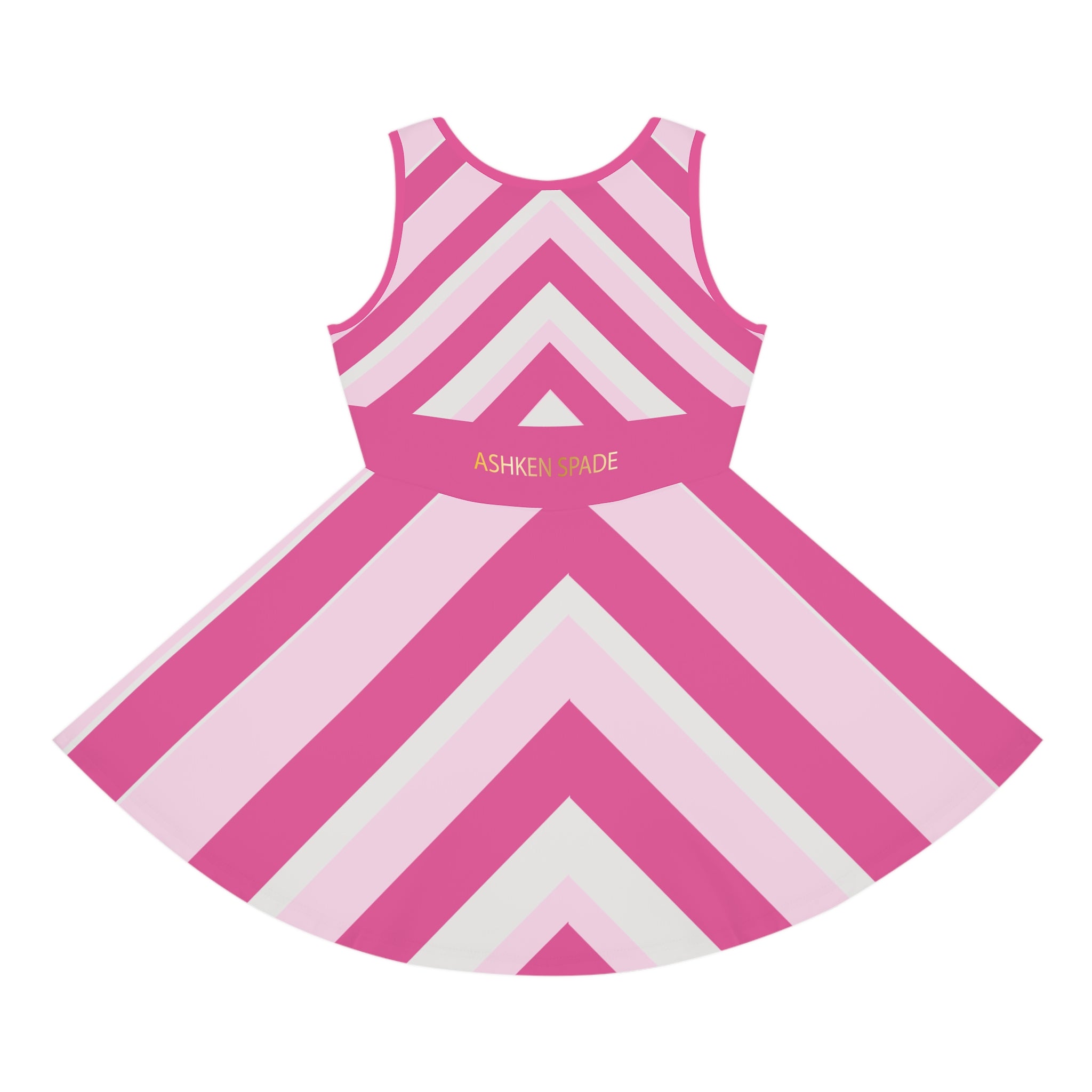 Pink Geometric Chevron Girls' Sundress