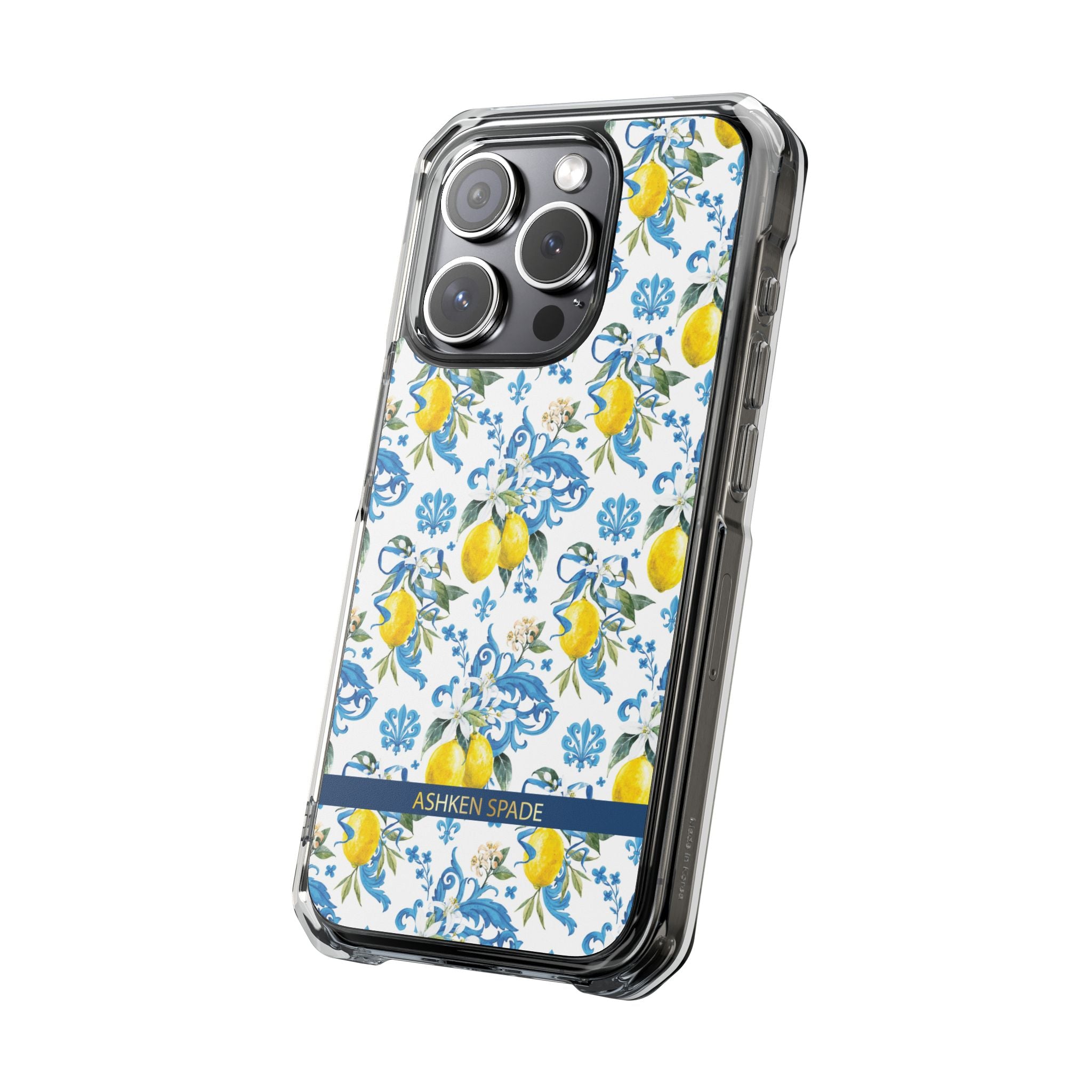 Lemon Charm with Blue Ribbon Magnetic Phone Case