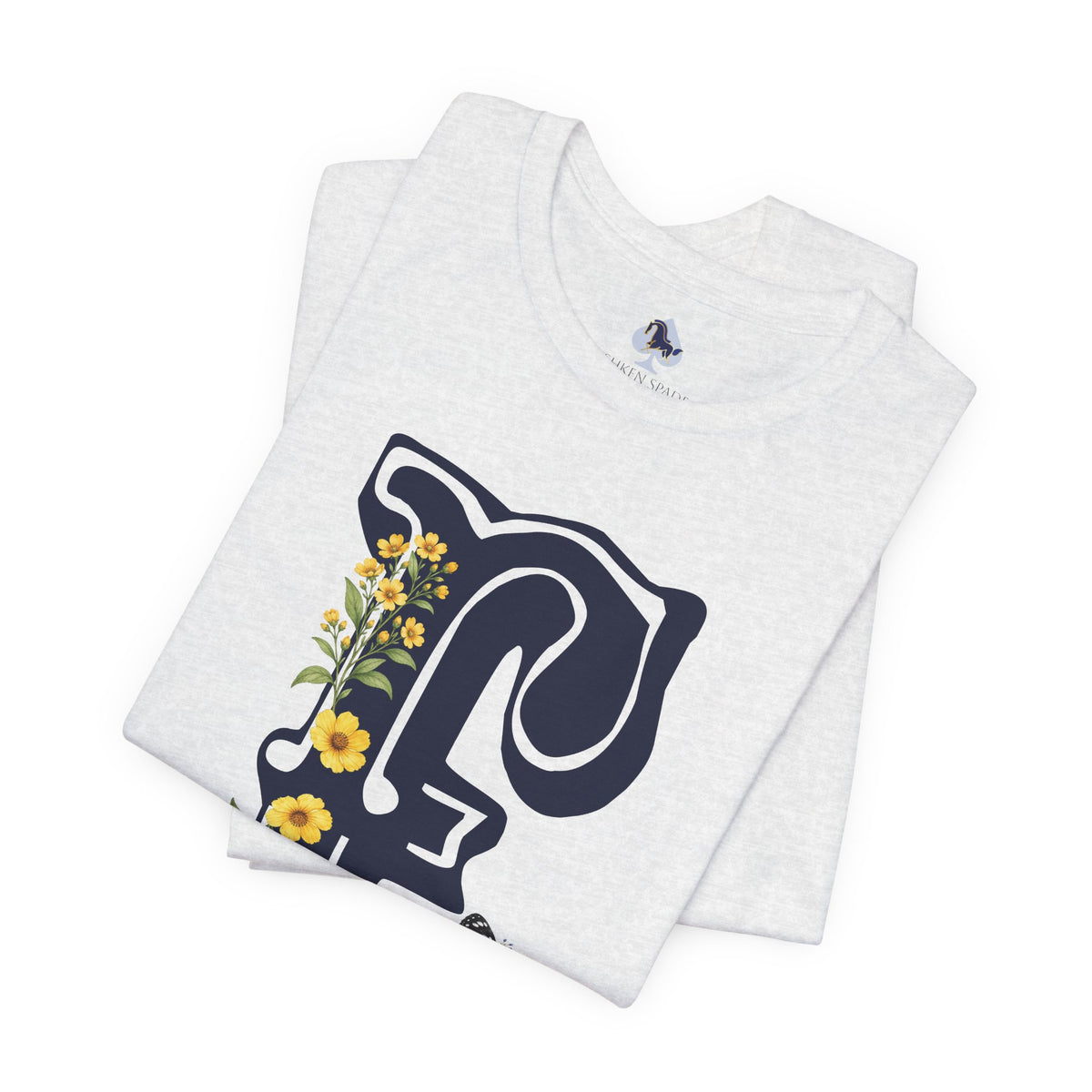 Floral Monogram E Letter T-Shirt