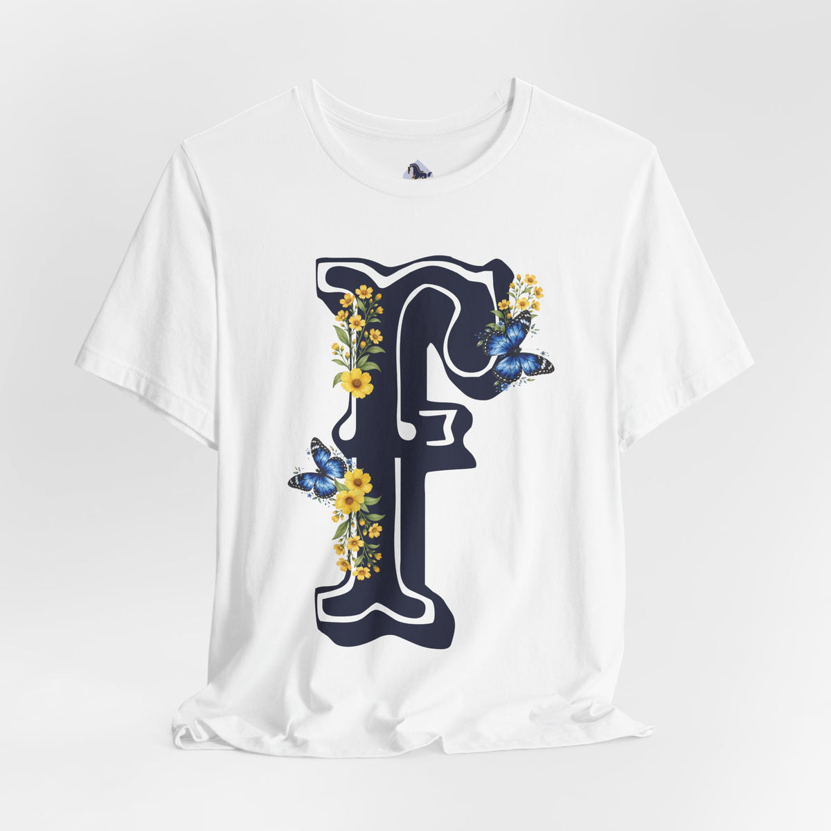 Floral Letter F Monogram T-Shirt