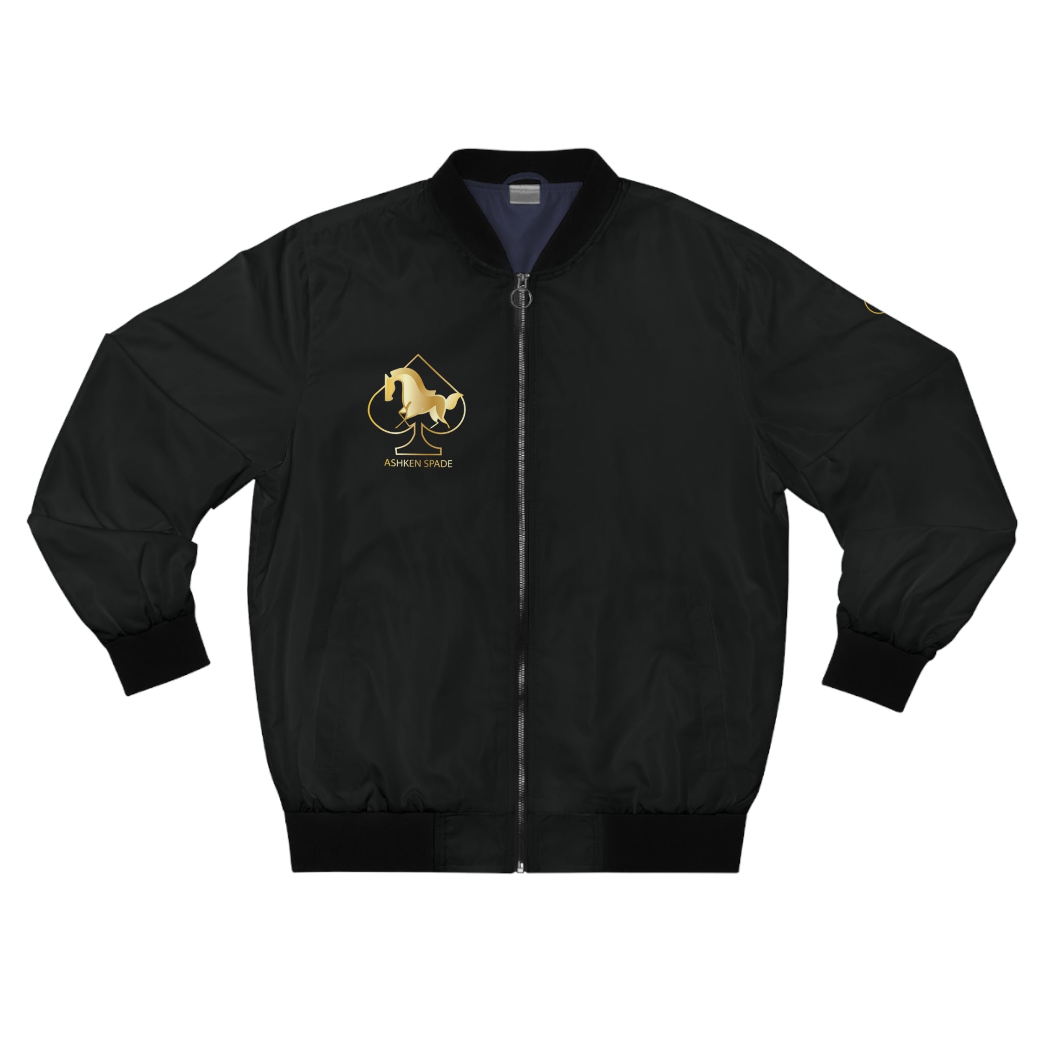 Gold ASHKEN Spade Logo Bomber Jacket