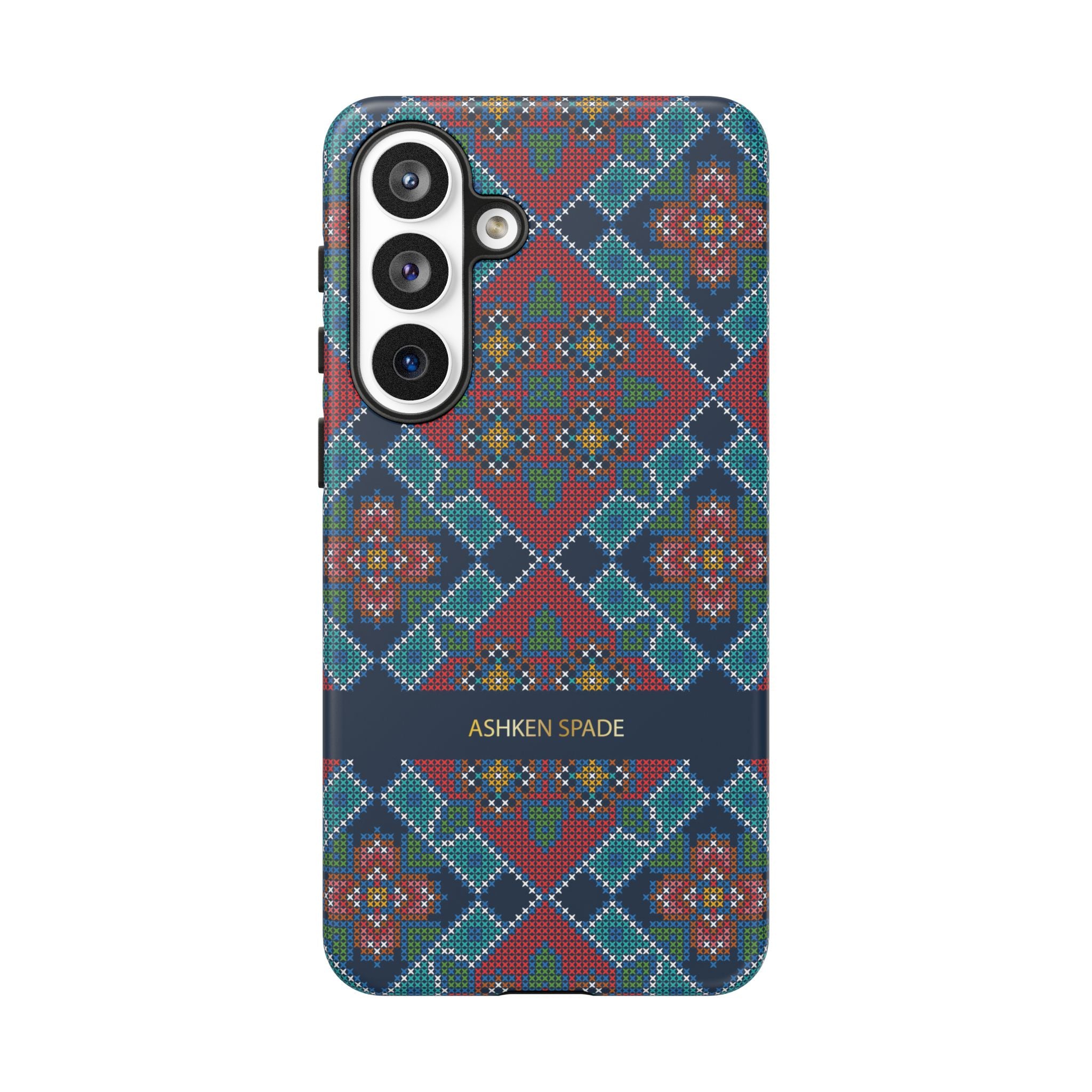 Floral Cross Stitch Phone Case