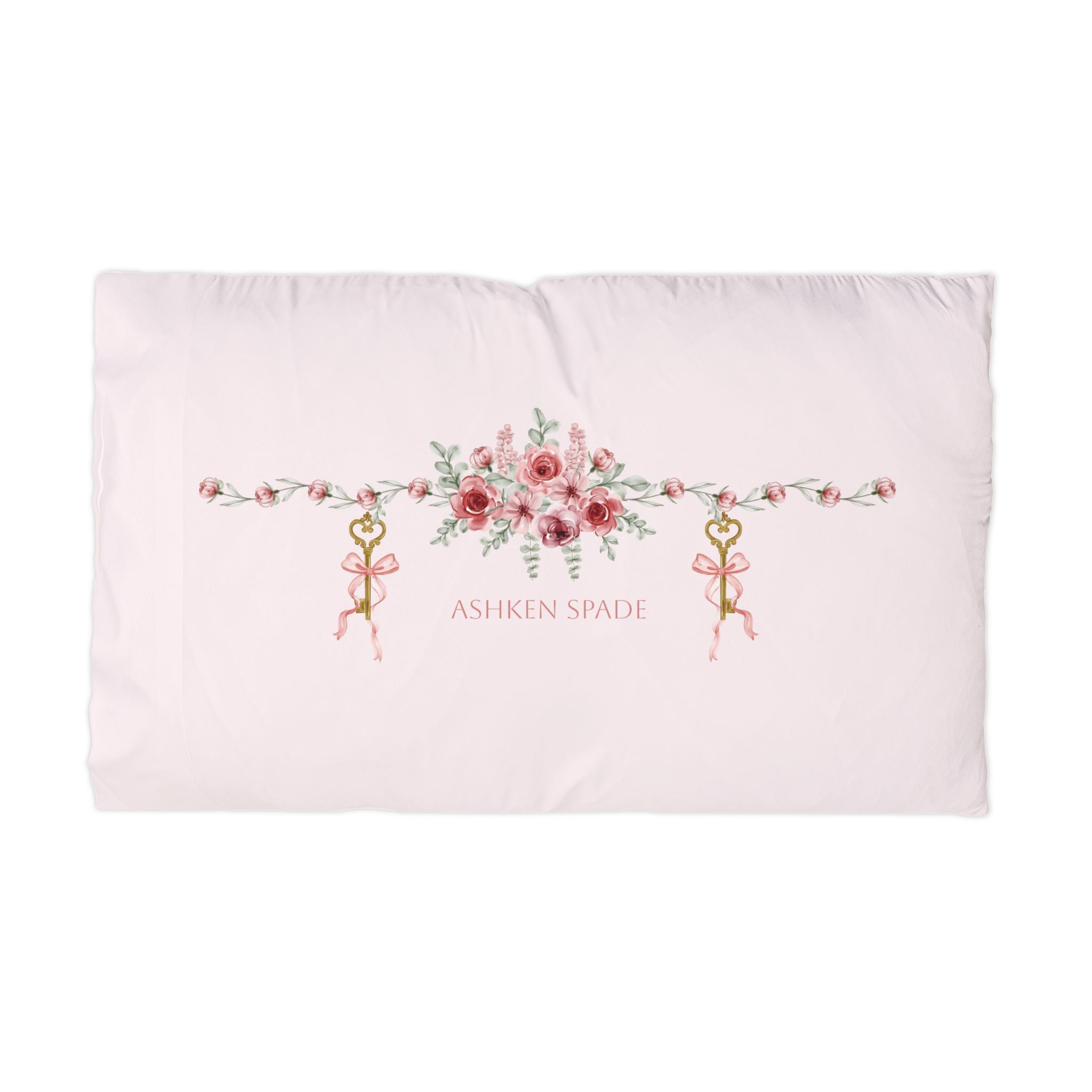 Pink Rose & Key Microfiber Pillowcase