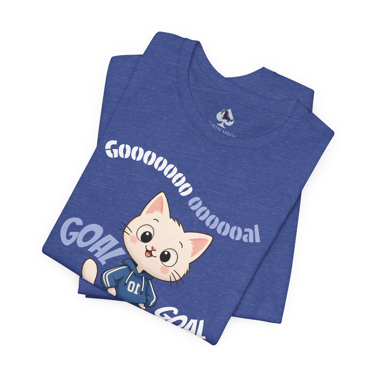 Soccer Cat T-Shirt — Cute 'Goal! Gooooal' Kids & Youth Soccer Tee (Custom Name)