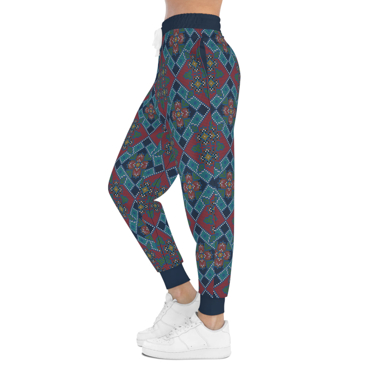 Navy Geometric  Athletic Joggers