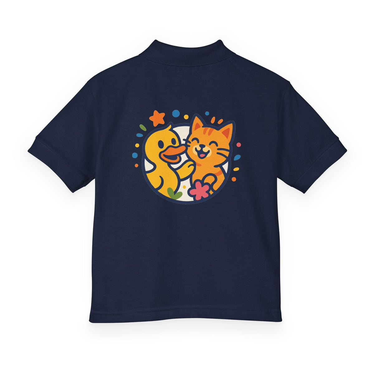 Kids Polo Shirt — Happy Cat & Duck Kids Polo Shirt