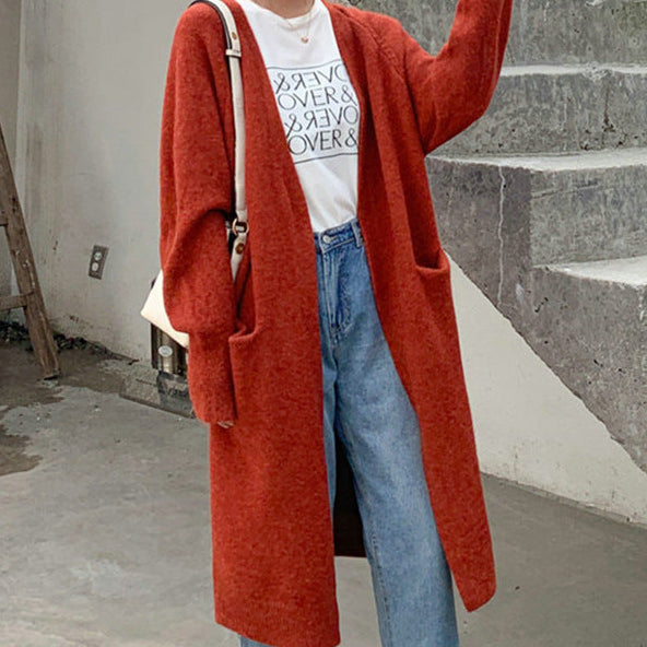 New Loose Mid-length Knitted Women's Coat