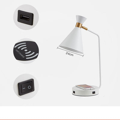 Wrought Iron  Mobile Phone Wireless Charging Desk Lamp