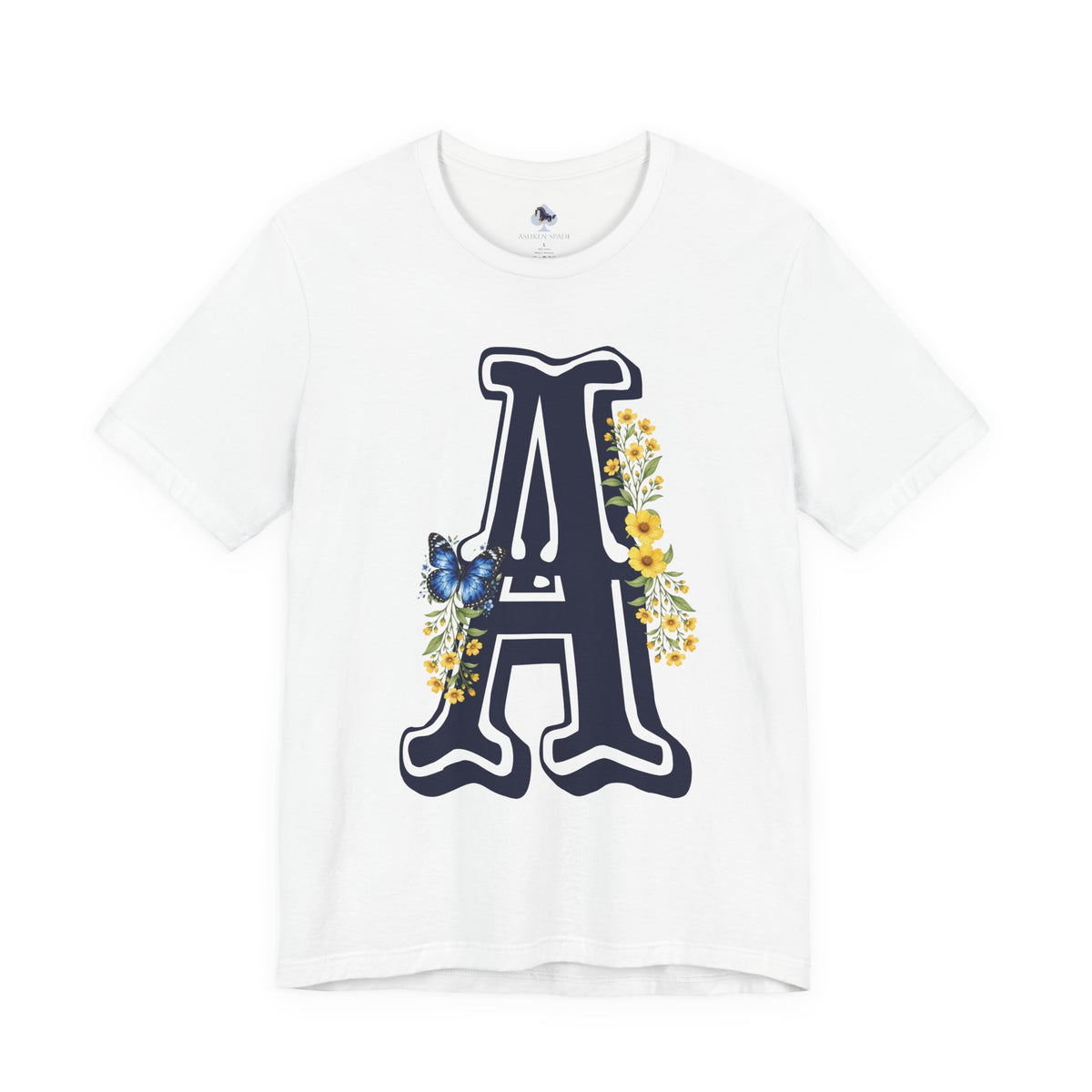 Floral Letter A Graphic T-Shirt