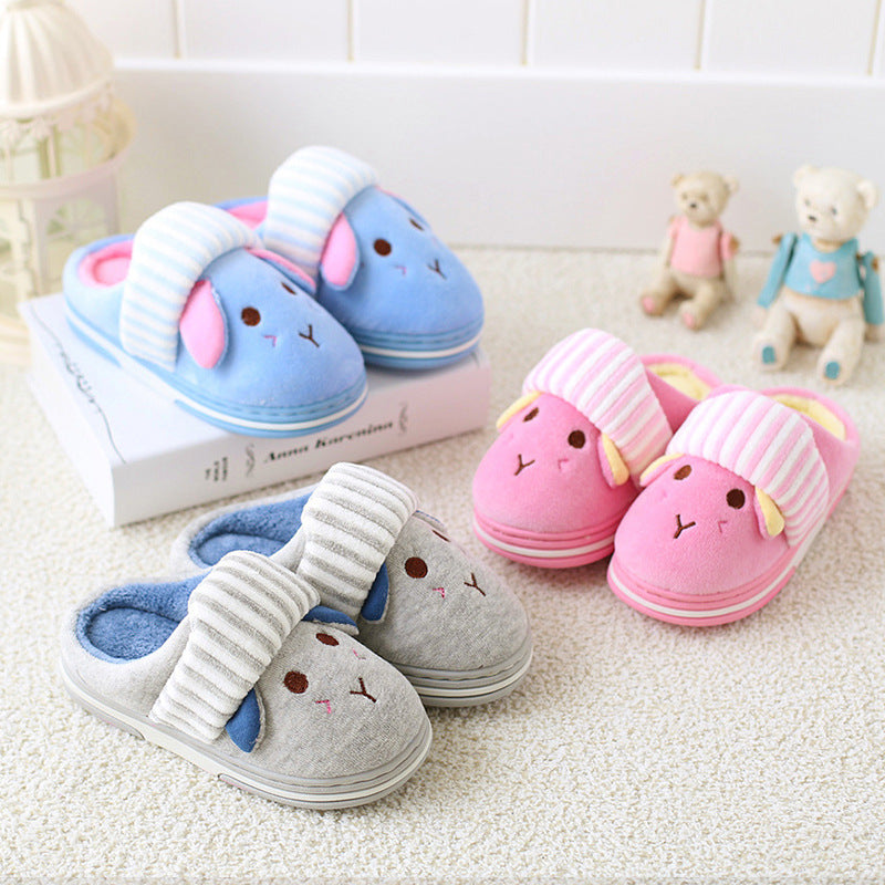 Cute Rabbit Winter Slippers for Girls & Babies
