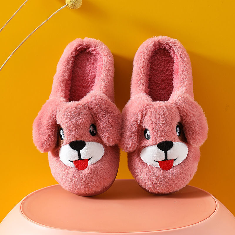 Winter Cartoon Thick Warm Boy And Girl Slippers