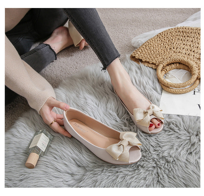Flat Bowknot Large And Small Size Women's Shoes