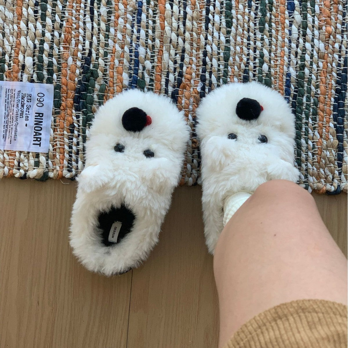 Women's Winter Plush Cartoon Puppy Cotton Slippers