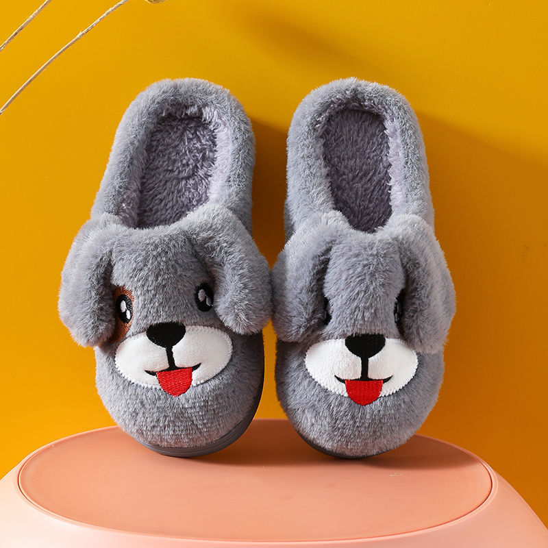 Winter Cartoon Thick Warm Boy And Girl Slippers