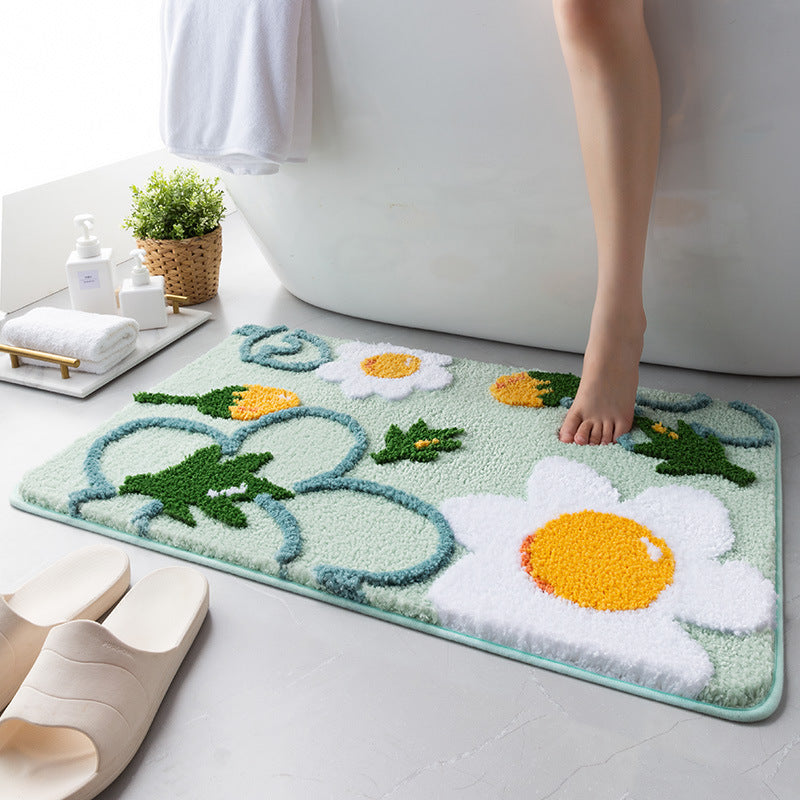 Water Absorbing Flocking Mat Bathroom Anti-skid