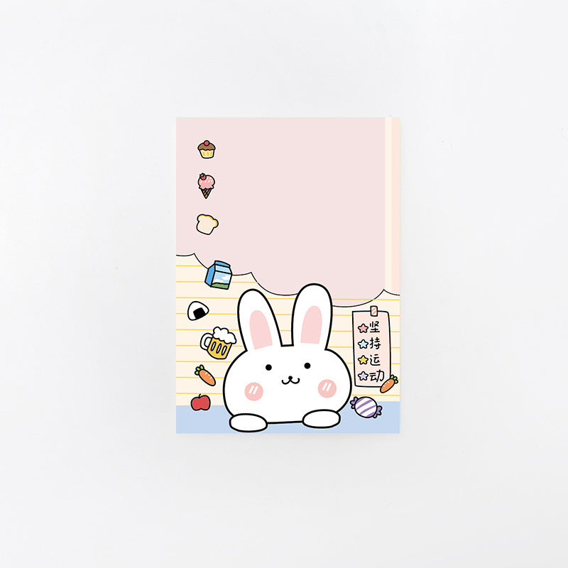 Cute Happy Rabbit Cartoon Plaid Note Stationery