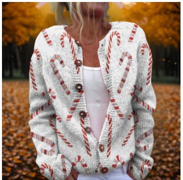 3D Digital Printing Cardigan Knitted Coat Imitation Sweaters