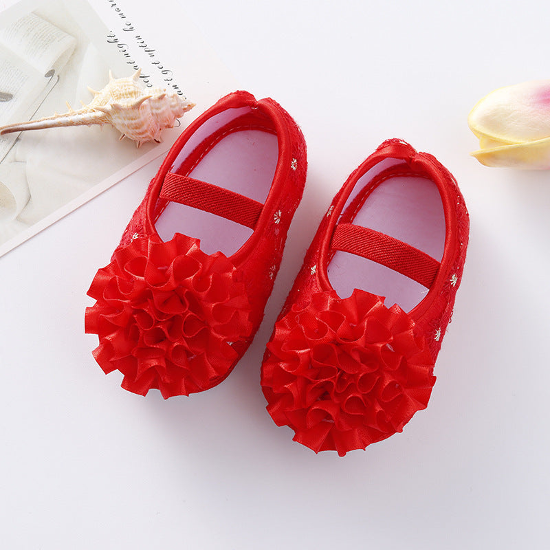 Cute Flower Princess September Baby Soft Sole Infant Shoes