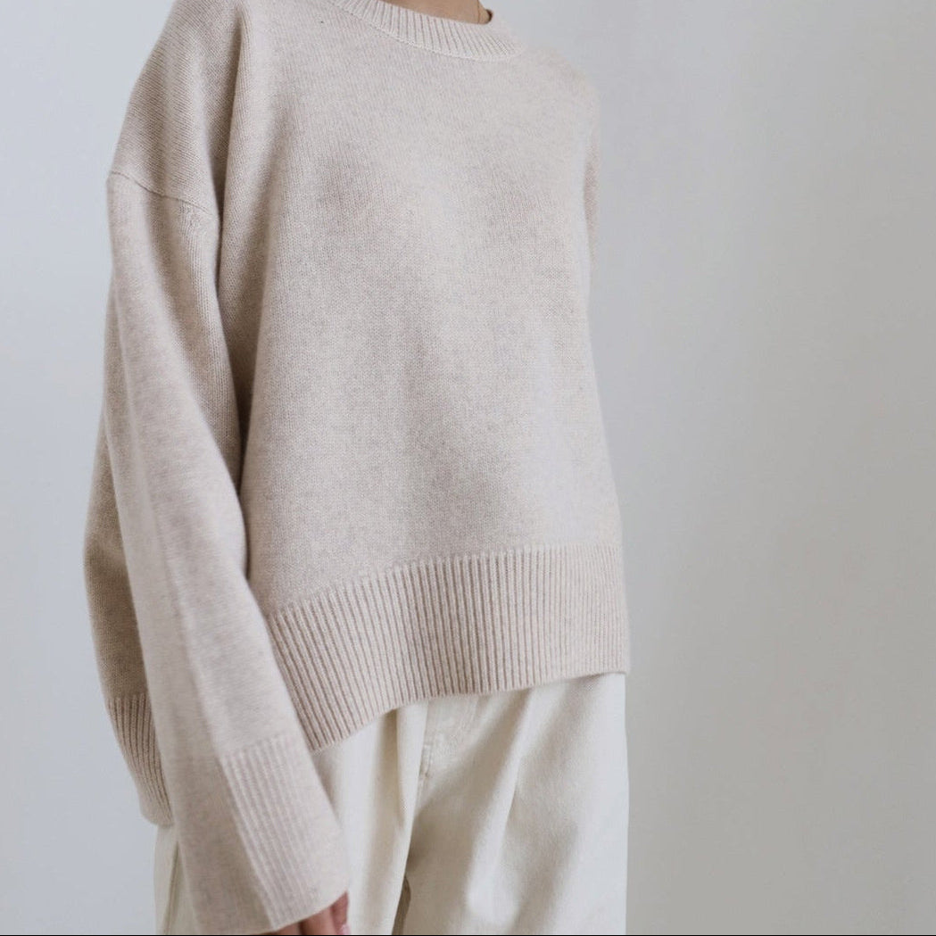 Thick Round Neck Women's Knitted Sweater