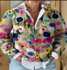 3D Digital Printing Cardigan Knitted Coat Imitation Sweaters