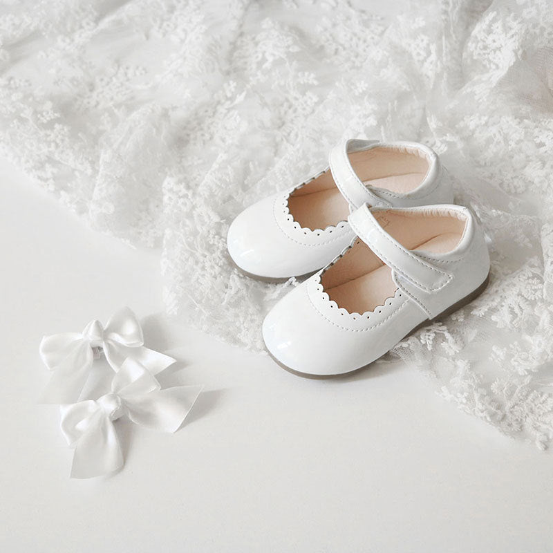 Elegant Bow Leather Girls Shoes
