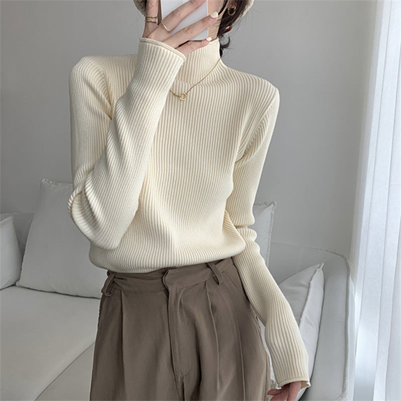 Half-high Collar Inner Women's Knitted Top