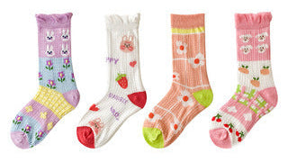 New Cartoon Illustration Socks Cotton Children's Mesh Socks