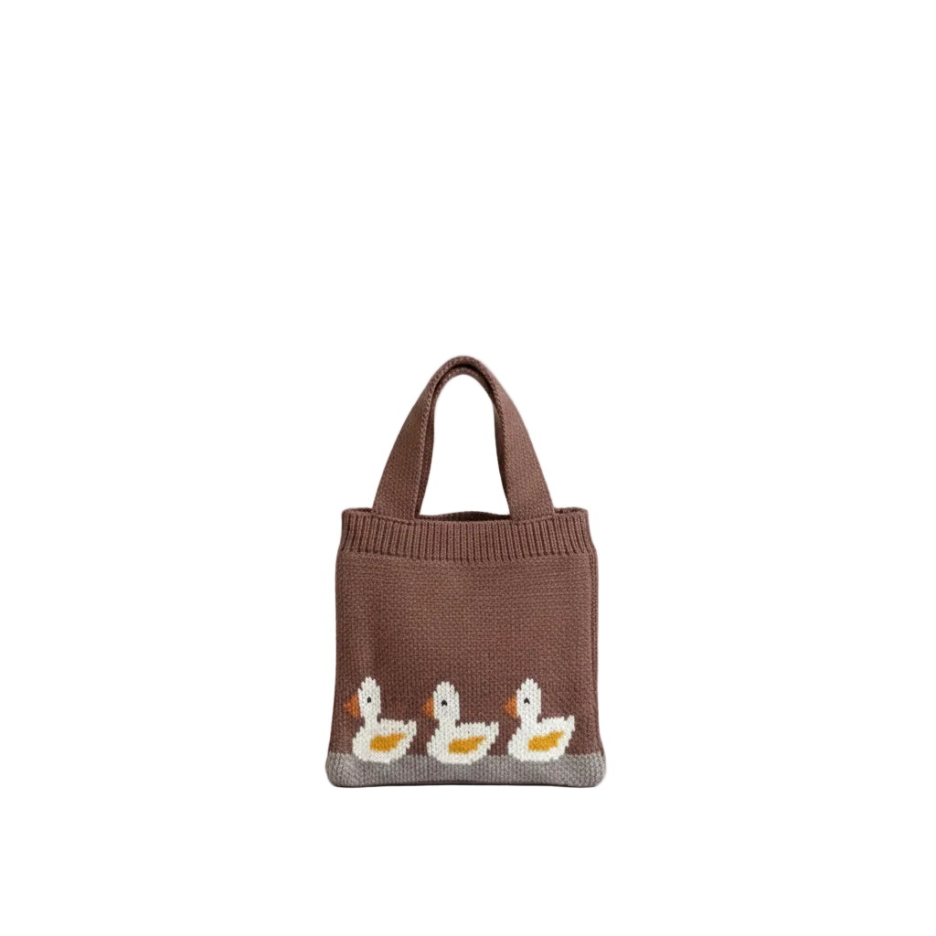 Children's Knitted Shoulder Bag Cartoon Bag