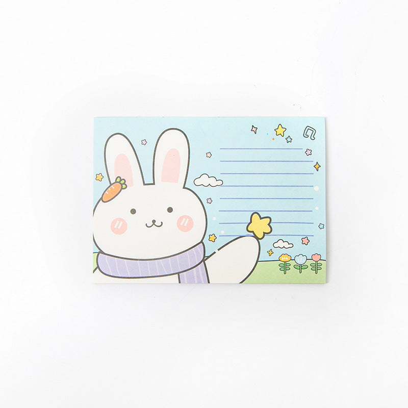 Cute Happy Rabbit Cartoon Plaid Note Stationery