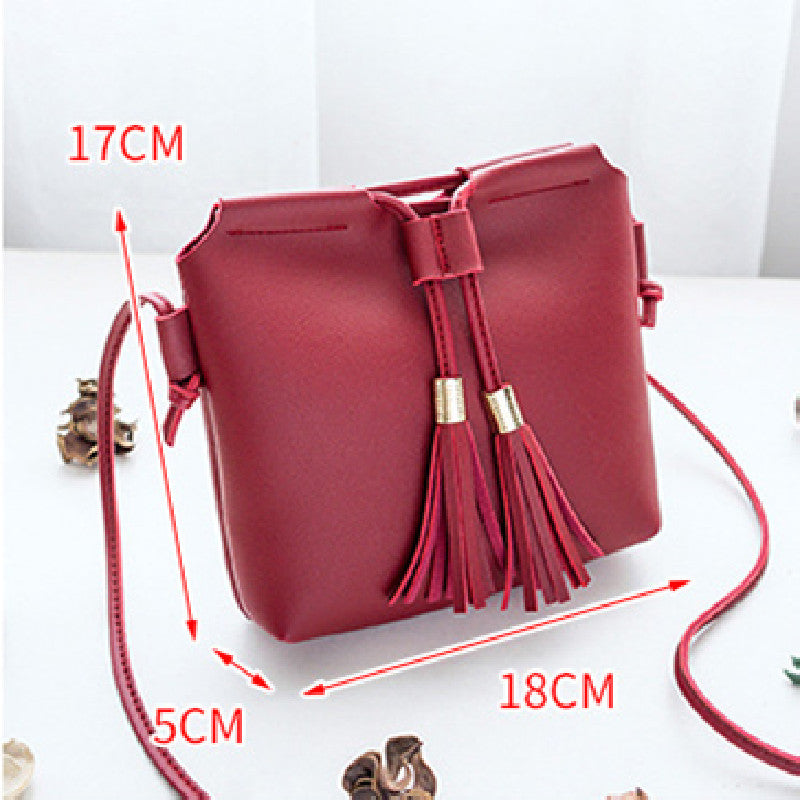 Women's Tassel Mini Mobile Messenger Bag
