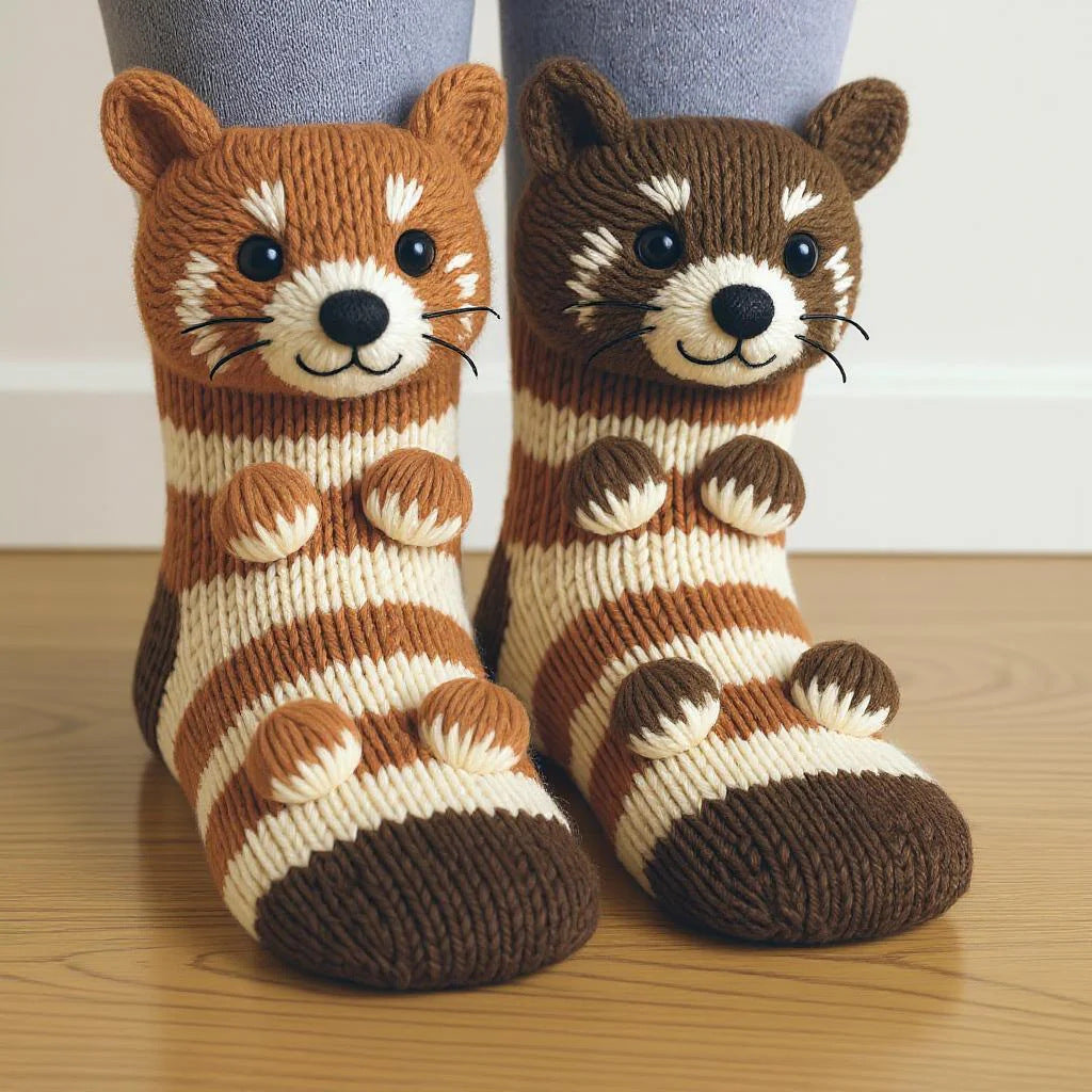 Crochet Animal Plush Socks