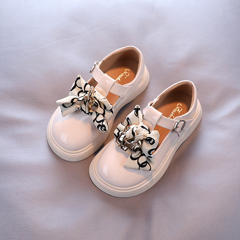 Shiny Bow Luxe Girls Shoes