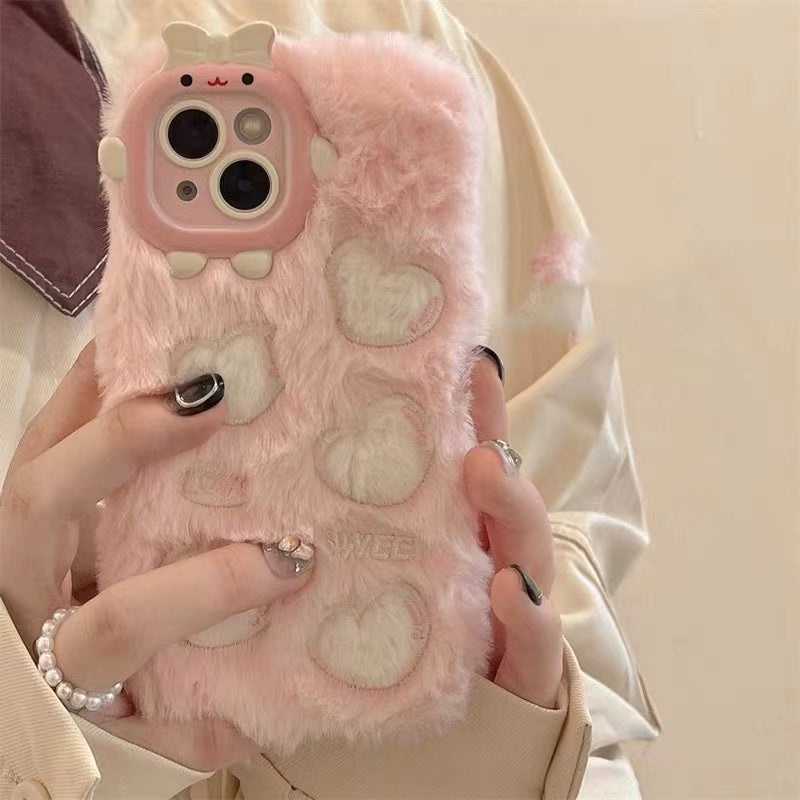 Plush Loving Heart Lens Phone Case