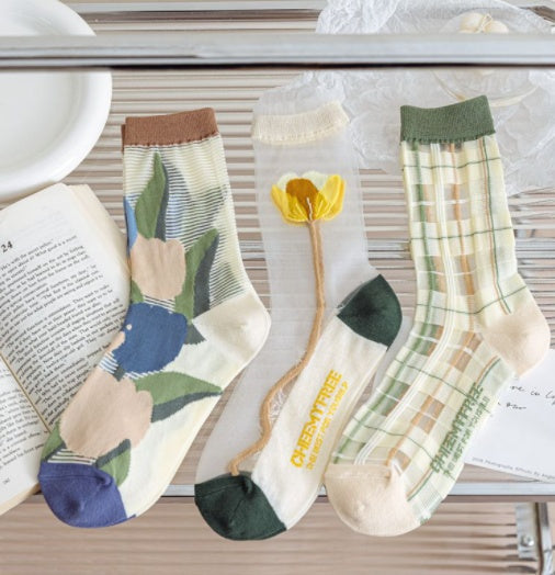 Floral Transparent Women’s Socks
